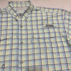 Columbia PFG Mens Shirt Size XXL Mesh Lined Fishing Vented Plaid Button Down